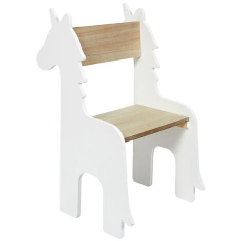Chaise Enfant en Bois "Licorne" 60cm Blanc (1/5)