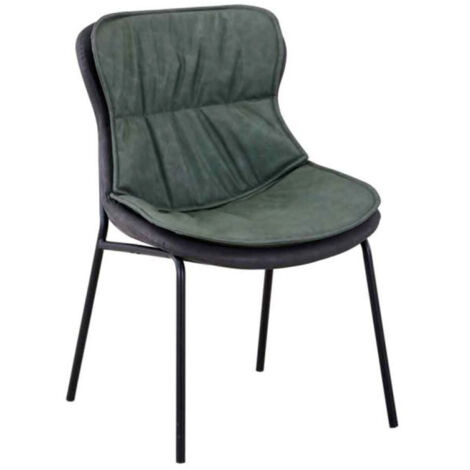 Chaise Design "Brady" 84cm Vert & Gris Foncé (1/5)