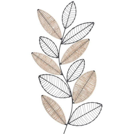 Atmosphera – Décoration murale métal 'Aurore' 56cm – Finition noire – Design moderne avec lignes épurées – À fixer au mur