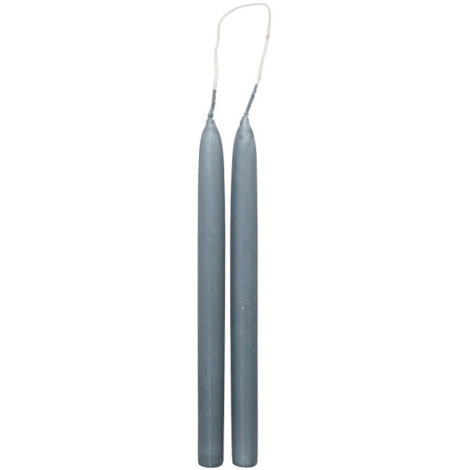 Lot de 2 Bougies Bâton "Hugo" 30cm Bleu Orage (1/2)