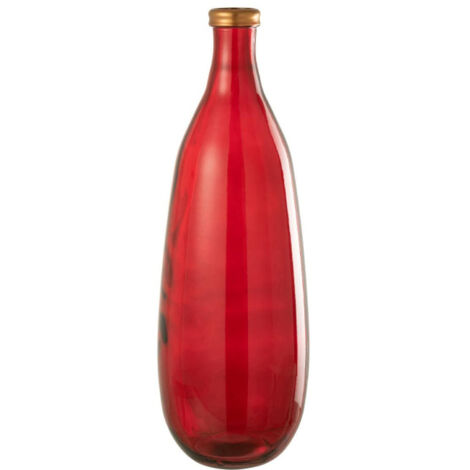 Vase en verre déco bordeaux D14cm H25cm