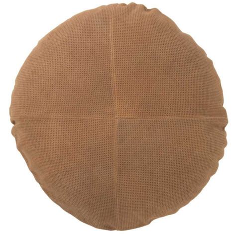 Coussin Rond en Cuir "Coleman" 45cm Camel (1/2)