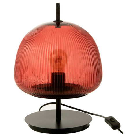 Lampe à Poser en Verre "Oasis" 25cm Rouge (1/3)
