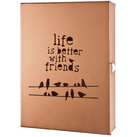 Boîte à Clés Métal "Life is better" 25cm Cuivre (1/2)
