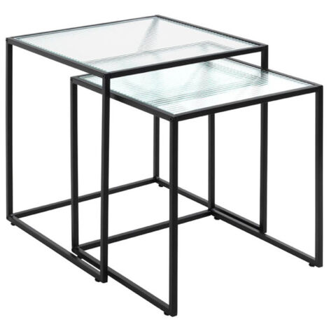 Lot de 2 Tables Gigognes "Park" 49cm Noir (1/5)