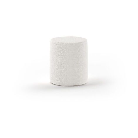 Pack - Lit Enfant & Pouf Bouclé "Moon" 90x200cm Blanc