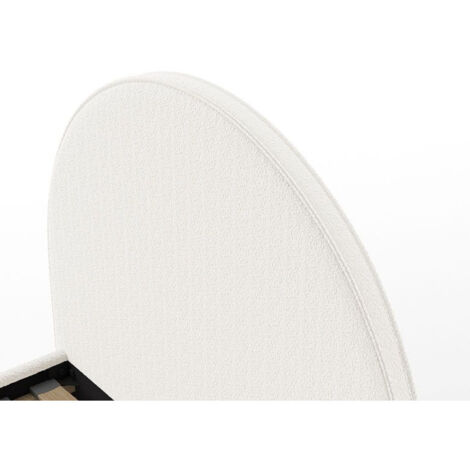Pack - Lit Enfant & Pouf Bouclé "Moon" 90x200cm Blanc