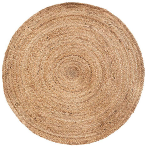Atmosphera – Tapis rond déco en jute 80cm – Finition tressée – Couleur beige – Épaisseur 0,5cm – Poids léger 0,9kg