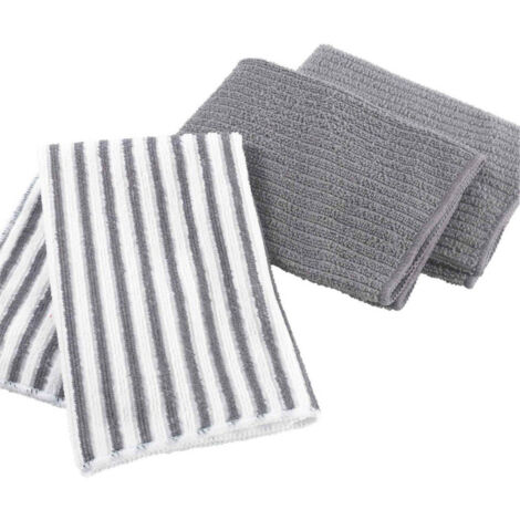 Lot De 3 Torchons En Coton - Yuco - 50 X 70 Cm - Chambray Gris