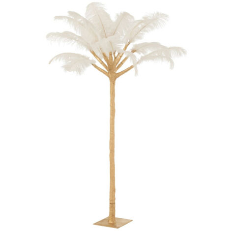 Arbre Déco en Métal "Plumes" 120cm Or & Blanc (1/3)