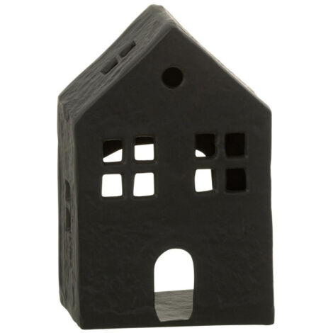 Bougeoir Déco 1 Bougie "Maison" 19cm Noir (1/5)