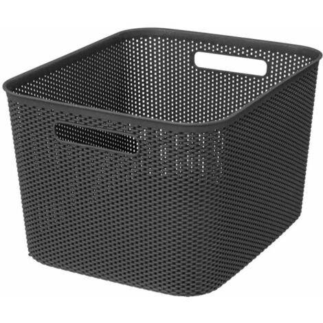 Panier de Rangement "Crochet" 21cm Gris Anthracite (1/2)