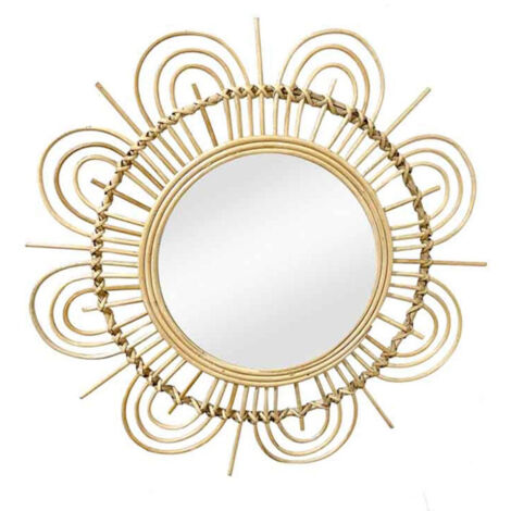 Miroir Mural Design en Rotin "Aina" 52cm Naturel