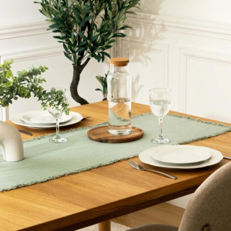 Chemin de Table "Maha" 38x140cm Menthe