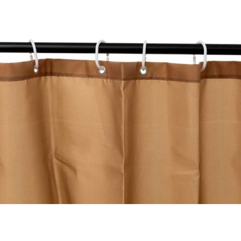 Rideau de Douche "Classique" 180x200cm Marron Tabac (1/2)