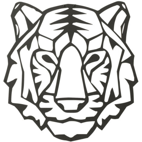 Décoration Murale en Métal "Tigre" 48cm Noir (1/4)