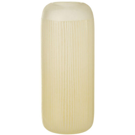 Vase Design en Verre Lignes "Carla" 34cm Jaune Clair