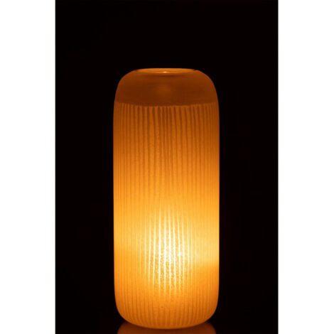 Vase Design en Verre Lignes "Carla" 34cm Jaune Clair