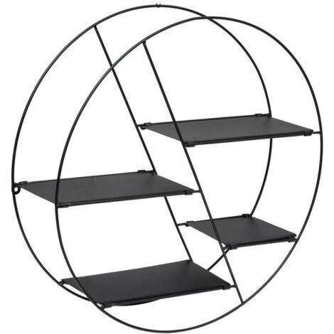 Étagère Murale en Métal "Lara" 50cm Noir (1/2)