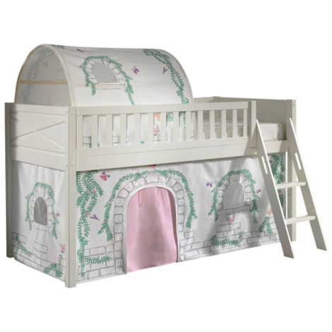 Lit Enfant Tente & Tunnel "Scott Birdy" 90x200cm Blanc (1/5)