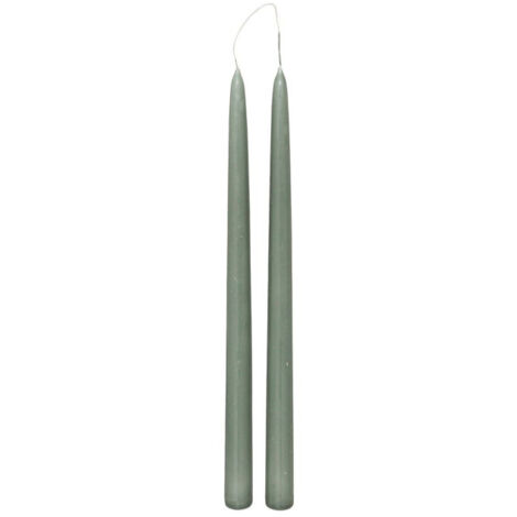 Lot de 2 Bougies Bâton "Hugo" 30cm Vert Céladon (1/2)