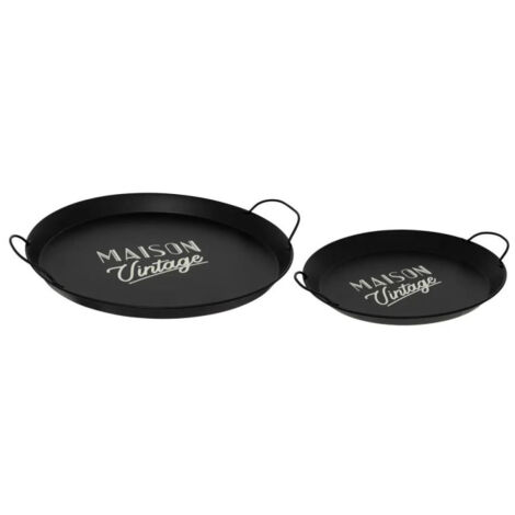 Lot de 2 Plateaux de Service "Café" 50cm Noir (1/5)
