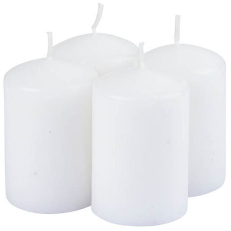 Lot de 4 Bougies Pilier "Essentiel II" 6cm Jasmin (1/3)