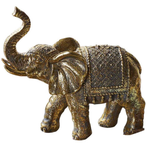 Statuette Déco "Éléphant" 21cm Doré (1/5)