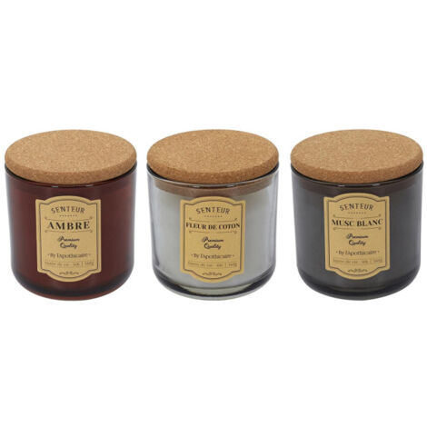 Lot de 3 Bougies Parfumées "Apoth" 10cm Multicolore (1/5)