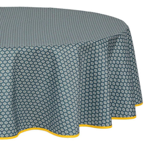 Nappe Antitache Imprimée "Alya" 180cm Bleu Foncé (1/2)