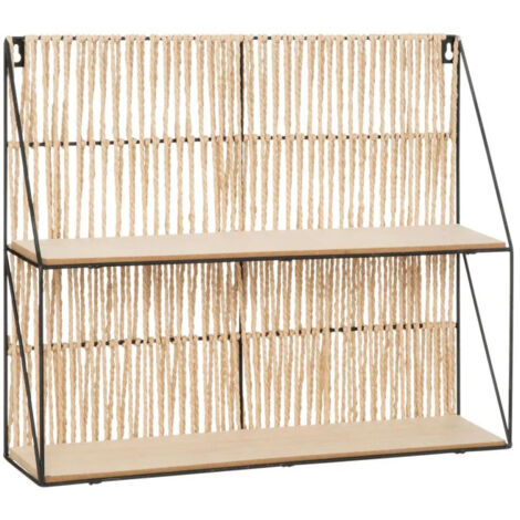 Étagère Murale 2 Niveaux "Cosy" 48cm Beige (1/2)