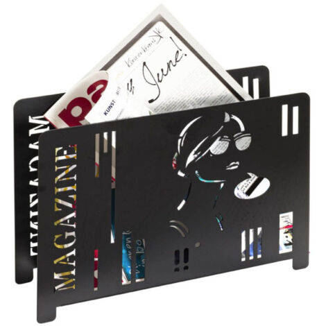 Porte-Magazines XL Relaxdays - Métal Noir 96x97x37 Cm - Rangement Salon Et Entrée