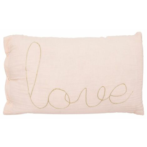 Coussin Déco Poétique 30x50cm Rose (1/2)