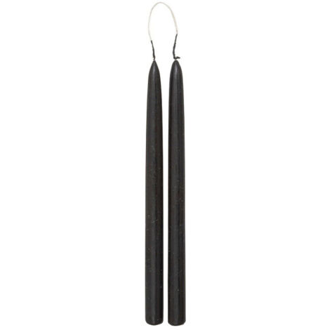 Lot de 2 Bougies Bâton "Hugo" 30cm Noir (1/2)