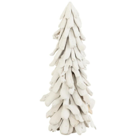 Sapin de Noël à Poser "Bois Flotté" 70cm Blanc (1/2)