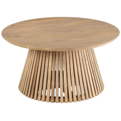 Table Basse Design en Bois "Vincent" 90cm Naturel (1/4)