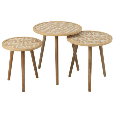 Lot de 3 Tables d'Appoint Gigognes "Baudoin" 55cm Naturel (1/5)