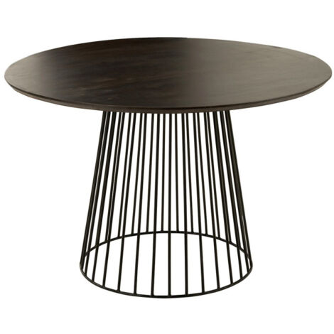 Table à Manger Ronde en Métal "Darren" 120cm Noir