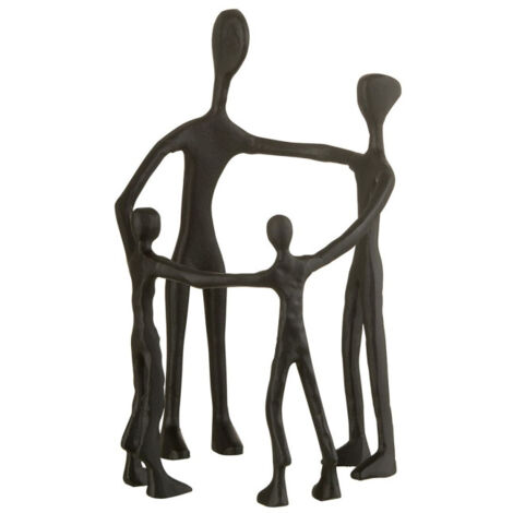 Statuette Déco "Famille en Cercle" 31cm Noir (1/2)