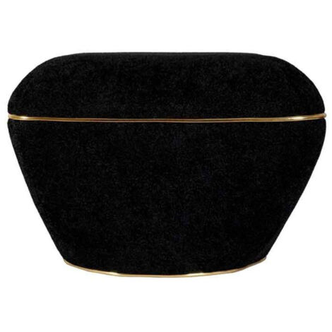 Tabouret Carré Déco "Contessa" 60cm Noir & Or (1/5)