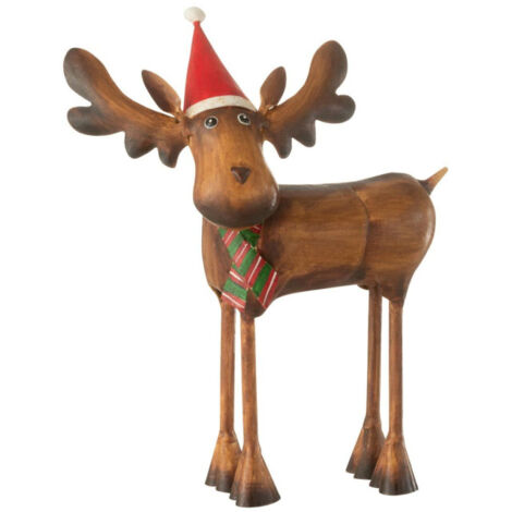 Statuette Déco Noël "Élan" 26cm Marron (1/2)