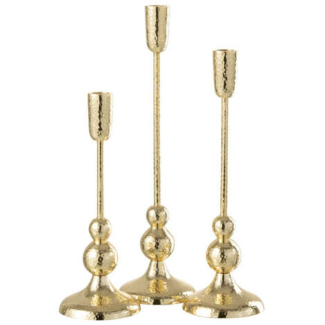 Lot de 3 Chandeliers Design Martelé "Grane" 38cm Or (1/2)