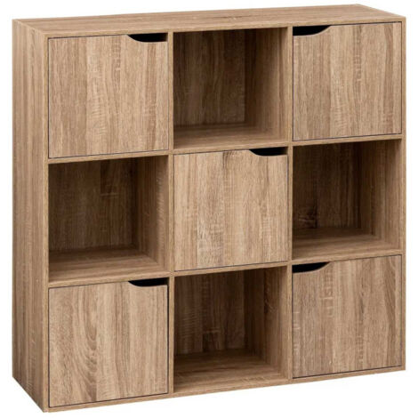Five Simply Smart – Étagère 9 cases Mix Modul 100 cm – Panneaux de particules – Dimensions L. 100,5 x l. 32 x H. 100,5 cm – 5 portes pour rangement personnalisé (1/4)