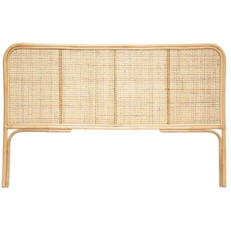 Atmosphera – Tête de lit en rotin 160cm – Couleur beige – Design rectangulaire – Épaisseur 3cm – Hauteur 100cm pour chambre moderne (1/2)