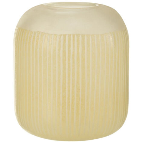 Vase Design en Verre Lignes "Carla" 24cm Jaune Clair