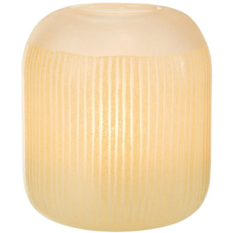 Vase Design en Verre Lignes "Carla" 24cm Jaune Clair