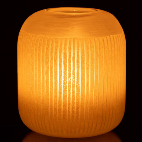 Vase Design en Verre Lignes "Carla" 24cm Jaune Clair
