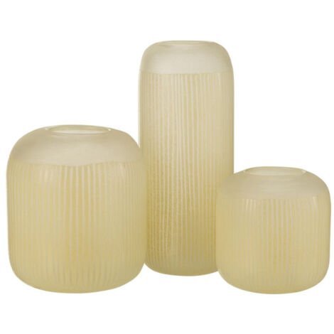 Vase Design en Verre Lignes "Carla" 24cm Jaune Clair