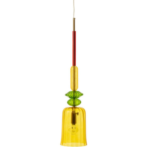 Lampe Suspension en Verre "Zoe" 160cm Jaune (1/4)