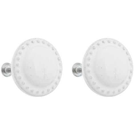 Lot de 2 Boutons de Meuble "Barbara" 4cm Blanc